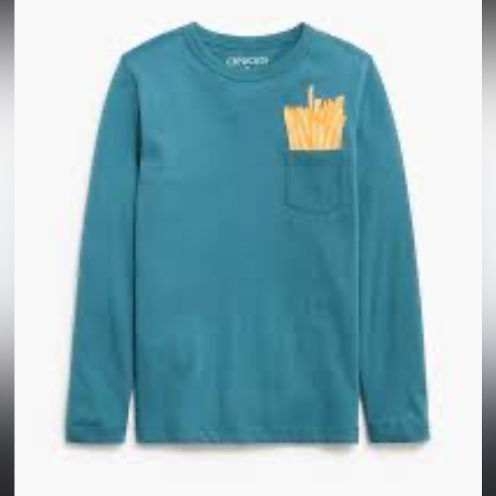 Crewcuts Blue Long Sleeve French Fries Graphic Tee
